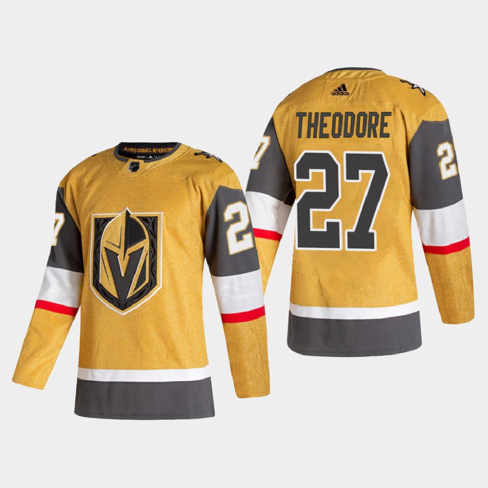 Vegas Golden Knights #27 Shea Theodore Men Adidas 2020 Authentic Player Alternate Stitched NHL Jersey Gold